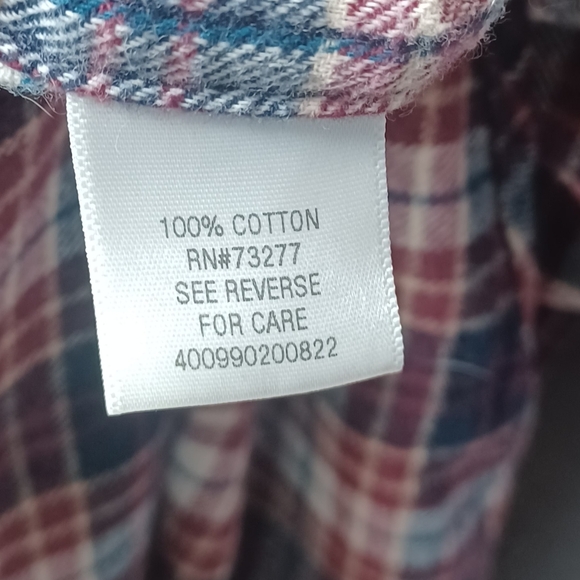 Croft & Barrow Mens XL Plaid Flannel Shirt Navy Red 100% Cotton Button Up Cabin - Picture 8 of 11